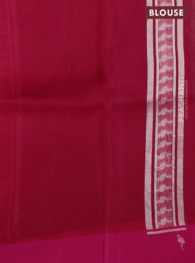 Banarasi katan silk saree pink with allover zari woven brocade weaves and zari woven butta border