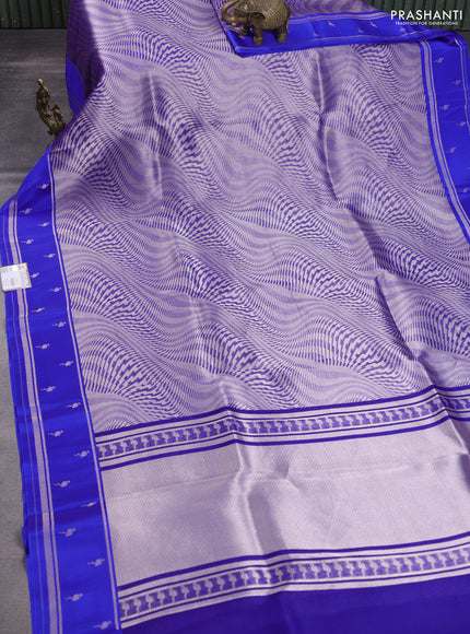 Banarasi katan silk saree blue with allover zari woven brocade weaves and zari woven butta border