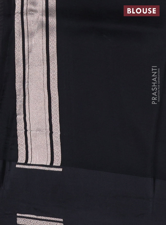 Banarasi katan silk saree black with allover zari woven brocade weaves and zari woven butta border