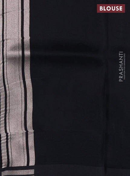 Banarasi katan silk saree black with allover zari woven brocade weaves and zari woven butta border