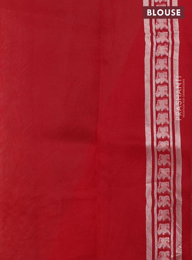 Banarasi katan silk saree orange with allover zari woven brocade weaves and zari woven butta border