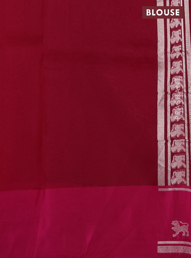 Banarasi katan silk saree pink with allover zari woven brocade weaves and zari woven butta border
