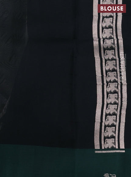 Banarasi katan silk saree bottle green with allover zari woven brocade weaves and zari woven butta border