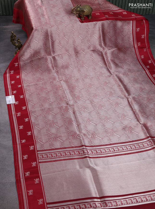 Banarasi katan silk saree maroon with allover zari woven brocade weaves and zari woven butta border