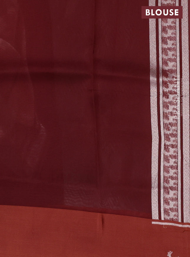 Banarasi katan silk saree brown with allover zari woven brocade weaves and zari woven butta border