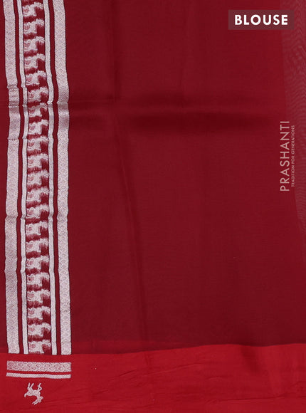 Banarasi katan silk saree red with allover zari woven brocade weaves and zari woven butta border