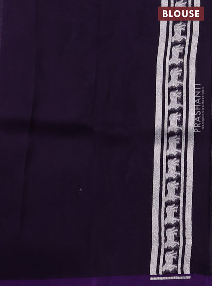 Banarasi katan silk saree violet with allover zari woven brocade weaves and zari woven butta border