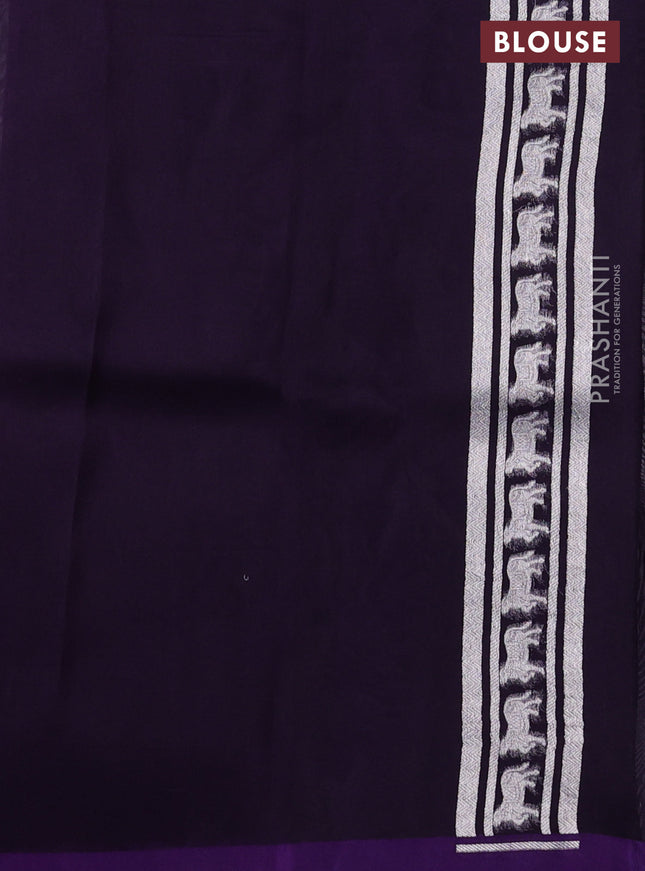 Banarasi katan silk saree violet with allover zari woven brocade weaves and zari woven butta border