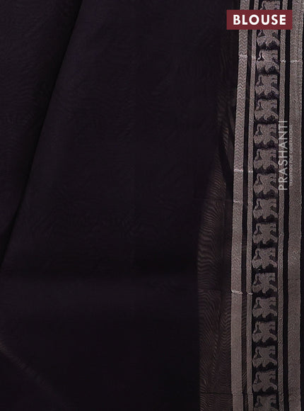 Banarasi katan silk saree violet with allover silver zari woven brocade weaves and zari woven butta border