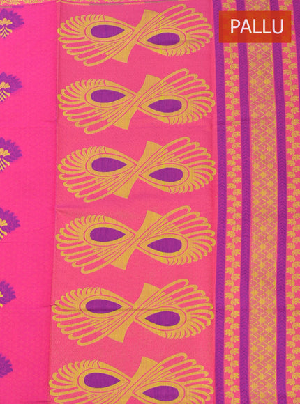 Coimbatore Cotton Dark Pink Butta Saree with Thread Woven Border