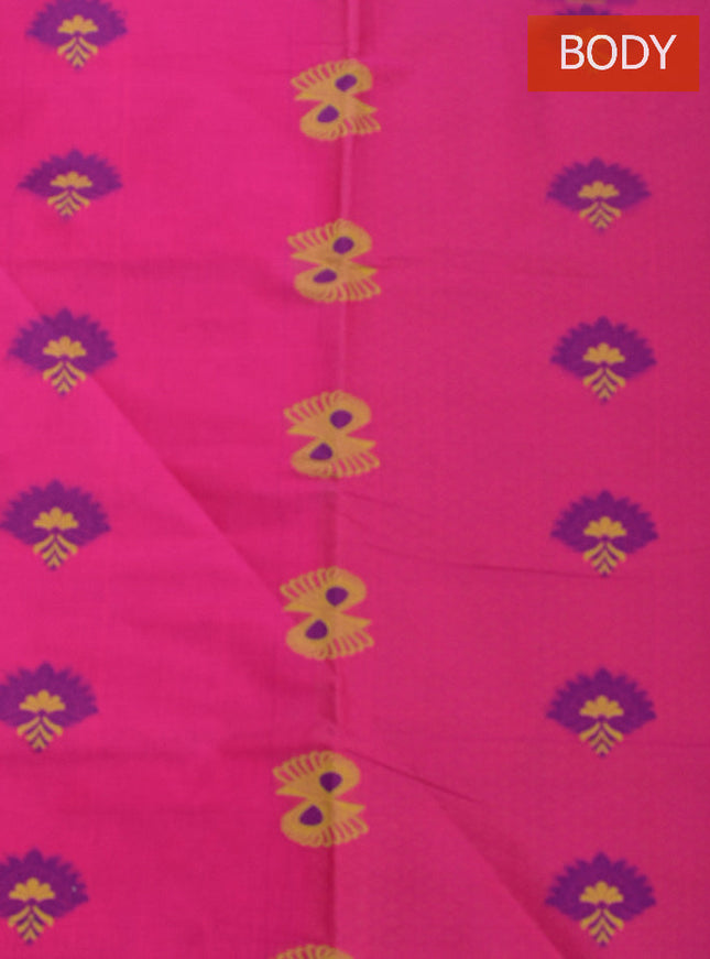 Coimbatore Cotton Dark Pink Butta Saree with Thread Woven Border