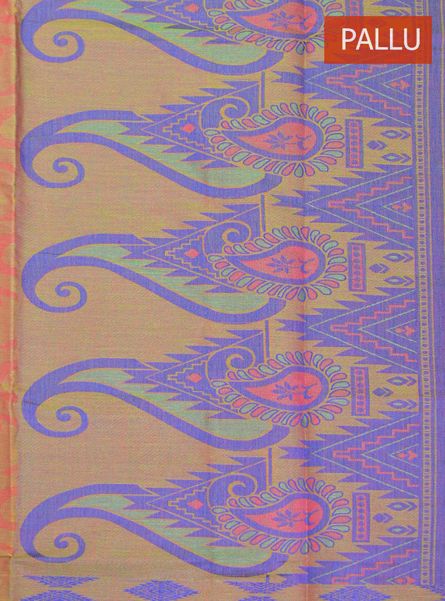 Coimbatore Cotton Brown Butta Saree with Thread Woven Border