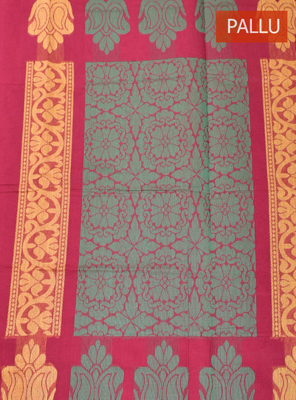 Coimbatore Cotton Red Color Butta Saree with Plain Border