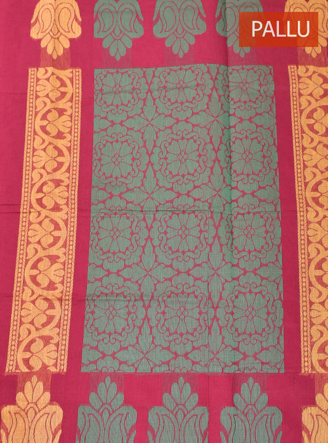 Coimbatore Cotton Red Color Butta Saree with Plain Border