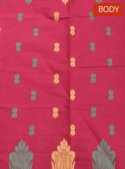 Coimbatore Cotton Red Color Butta Saree with Plain Border