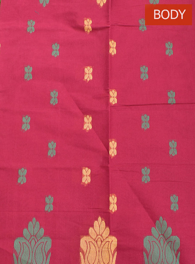Coimbatore Cotton Red Color Butta Saree with Plain Border