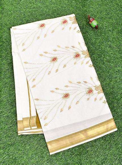 Coimbatore Cotton Kerala Kasavu Cotton Saree