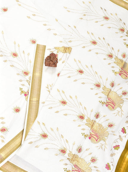 Coimbatore Cotton Kerala Kasavu Cotton Saree