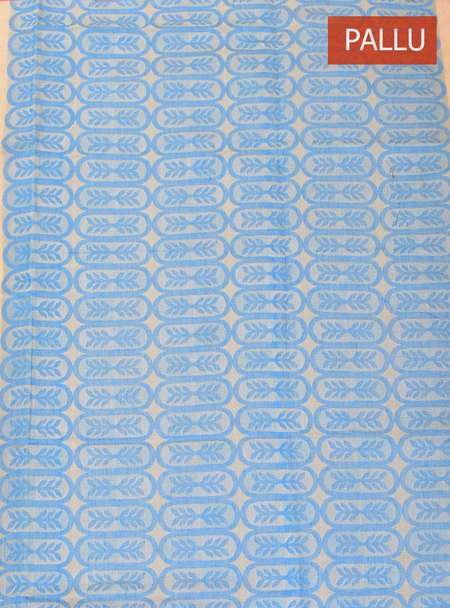 Coimbatore Cotton Sandal Fancy Emboss Saree with Thread Woven Border