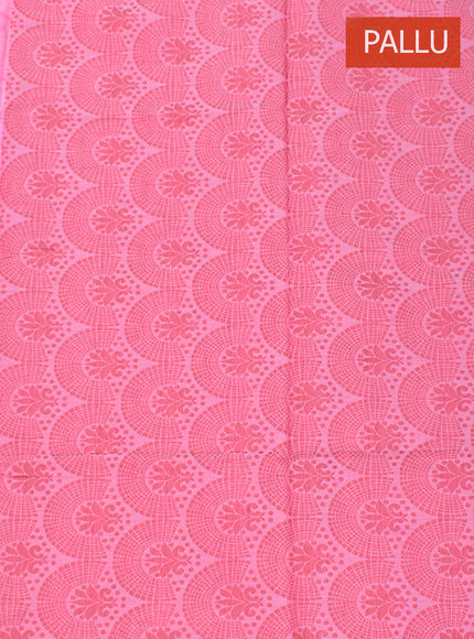 Coimbatore Cotton Pink Fancy Emboss Saree with Thread Woven Border