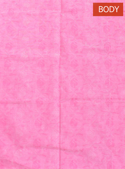 Coimbatore Cotton Pink Fancy Emboss Saree with Thread Woven Border