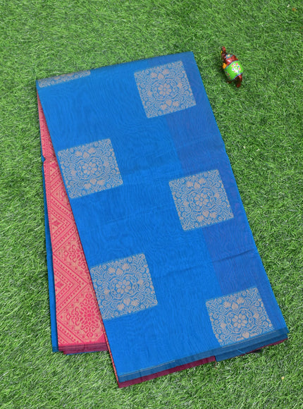 Coimbatore Cotton Blue Color Light Weight Cotton Saree