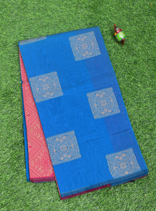 Coimbatore Cotton Blue Color Light Weight Cotton Saree