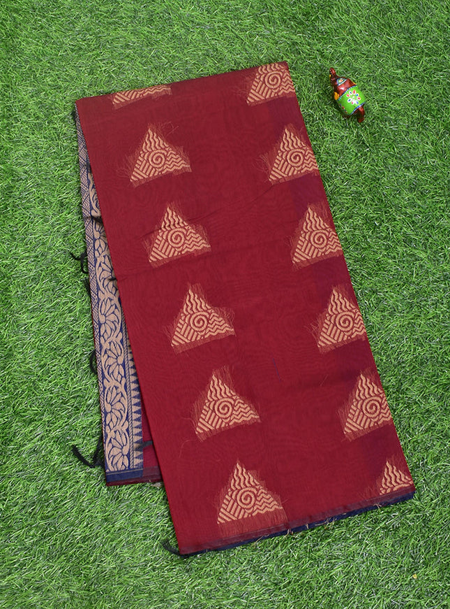 Coimbatore Cotton Maroon Color Light Weight Cotton Saree