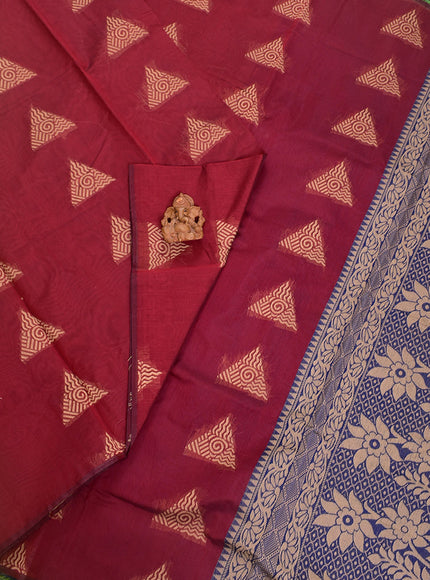 Coimbatore Cotton Maroon Color Light Weight Cotton Saree