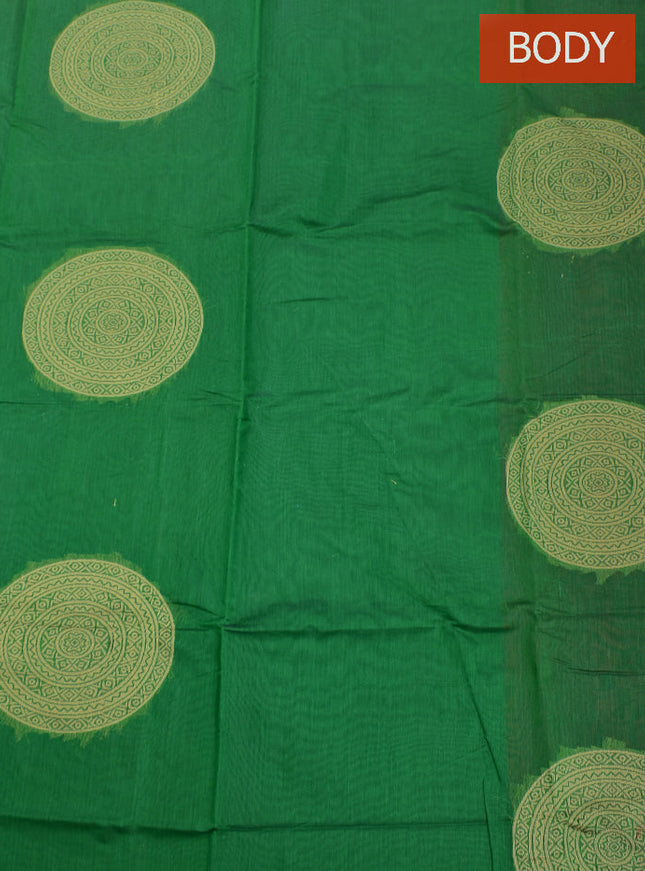 Coimbatore Cotton Dark Green Color Light weight Cotton Saree