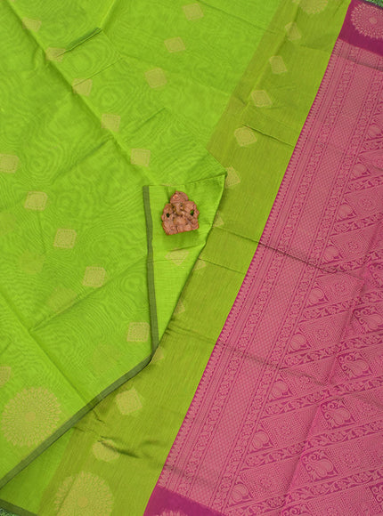 Coimbatore Cotton Green Color Light Weight Cotton Saree