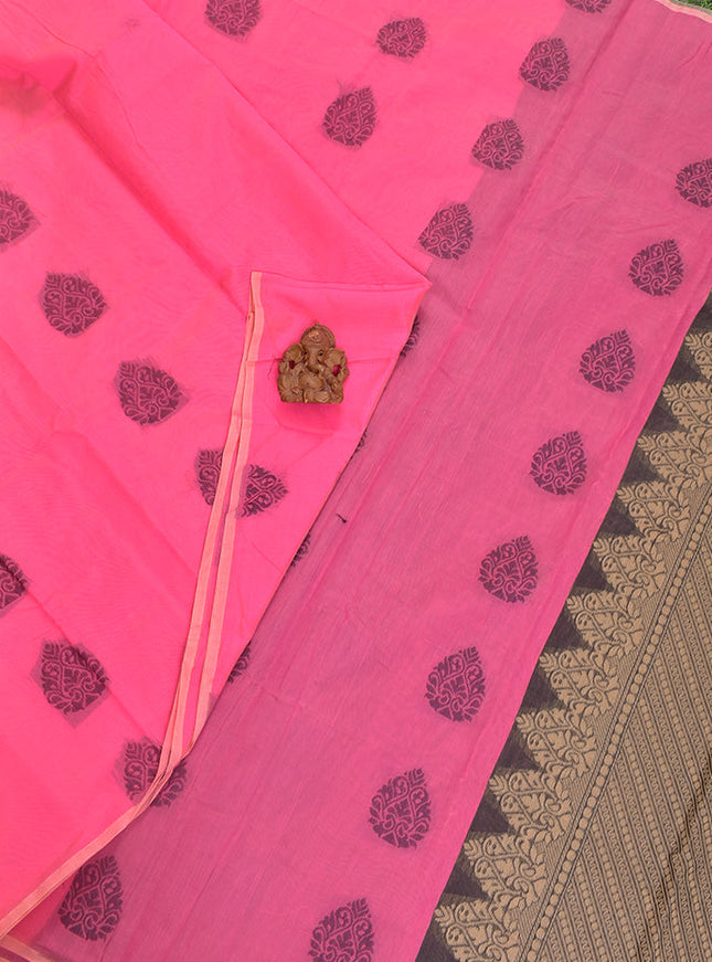 Coimbatore Cotton Pink Color Light weight Cotton Saree