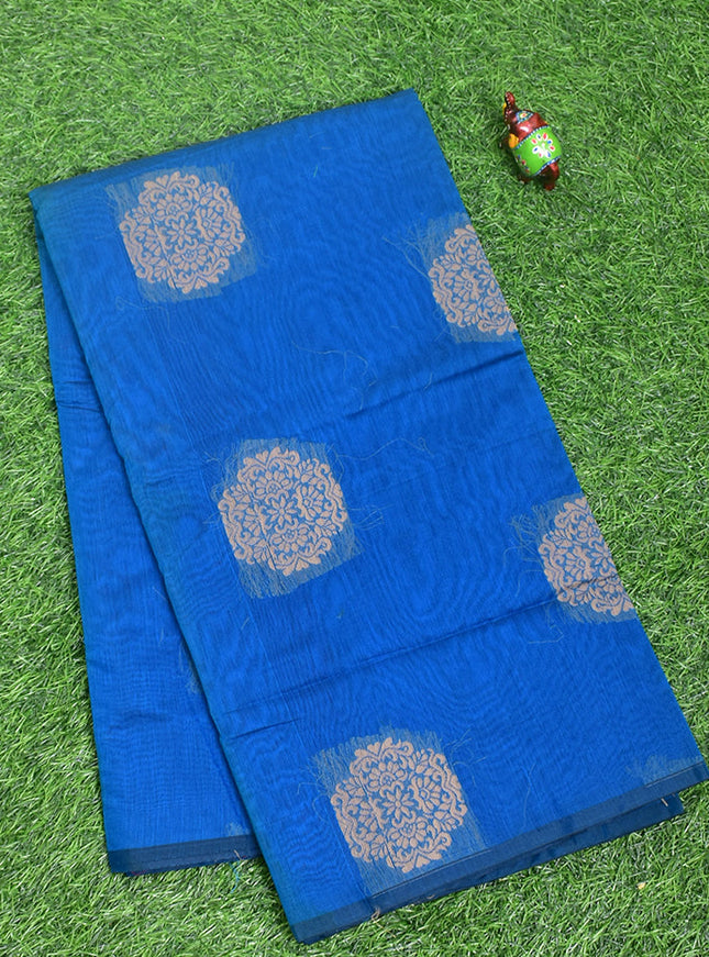 Coimbatore Cotton Blue Color Light Weight Cotton Saree