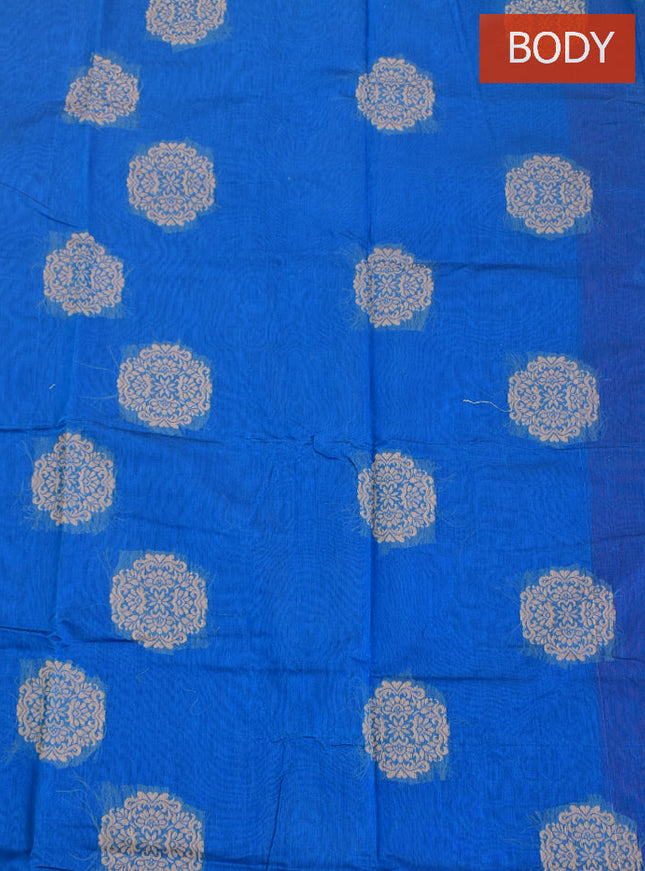 Coimbatore Cotton Blue Color Light Weight Cotton Saree