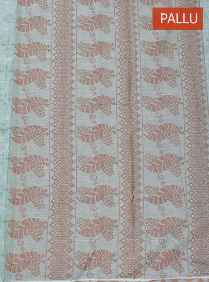 Coimbatore Cotton Light Green Fancy Emboss Saree with Plain Border