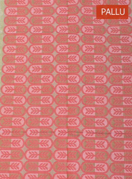 Coimbatore Cotton Light Green Fancy Emboss Saree with Thread Woven Border