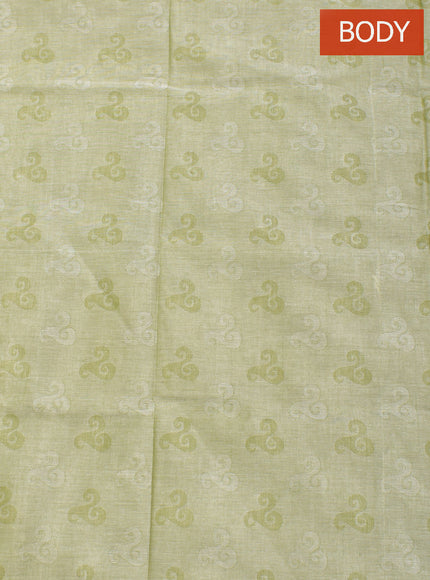 Coimbatore Cotton Light Green Fancy Emboss Saree with Thread Woven Border