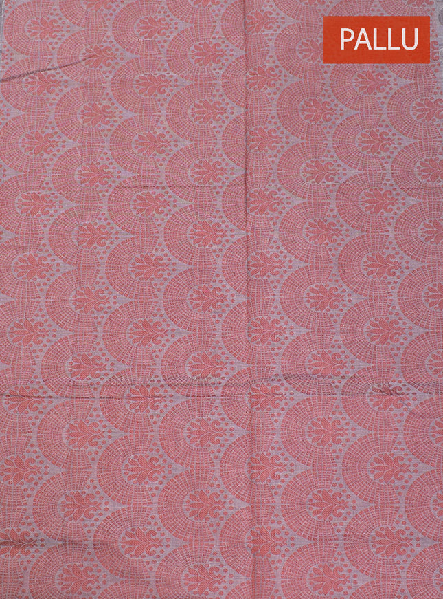 Coimbatore Cotton Grey Color Fancy Emboss Saree with Thread Woven Border