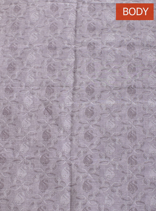 Coimbatore Cotton Grey Color Fancy Emboss Saree with Thread Woven Border