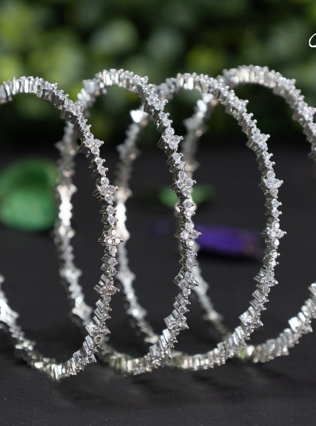Zircon bangles with cz stones