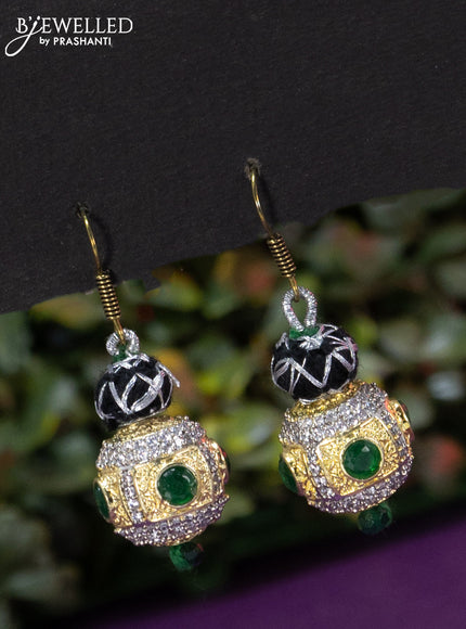 Jaipur beaded necklace with emerald and cz stones