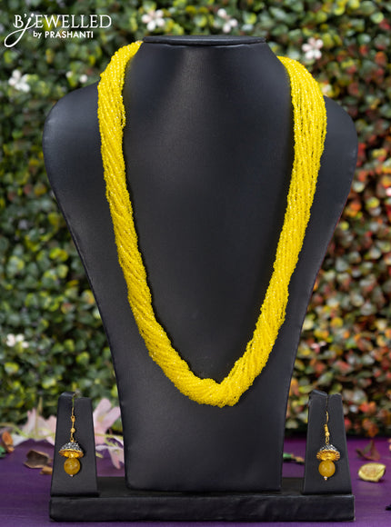 Jaipur multilayer beaded yellow necklace