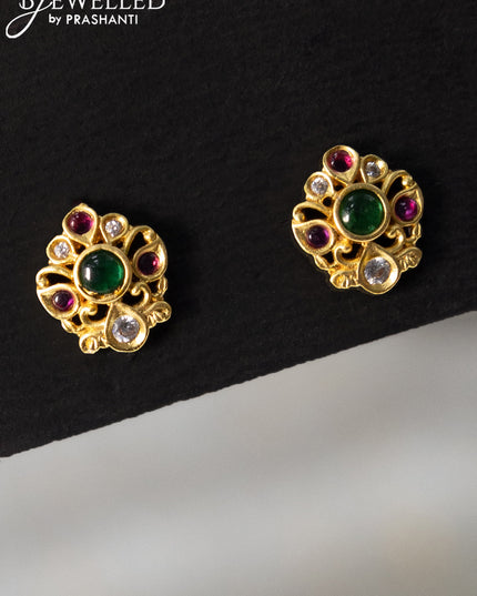 Antique earrings with kemp and cz stone