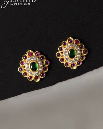 Antique earrings with kemp and cz stone