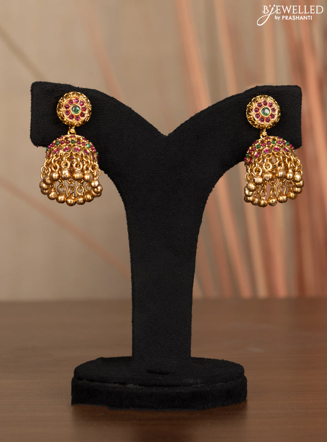Antique haaram with kemp stones and golden beads