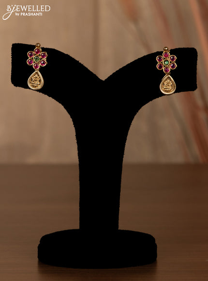 Antique haaram lakshmi design with kemp stones