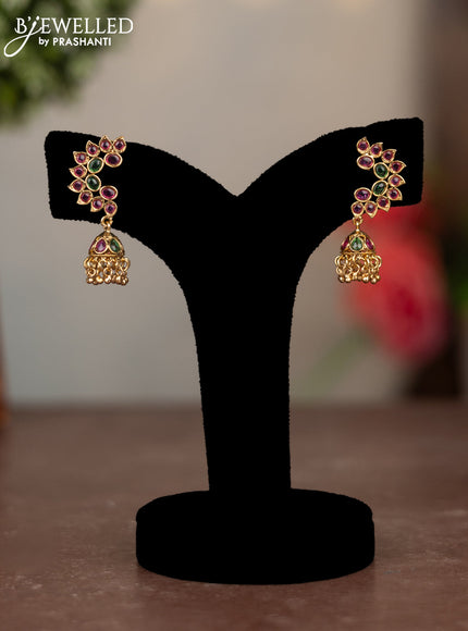 Antique attigai necklace with kemp stones and golden beads hangings