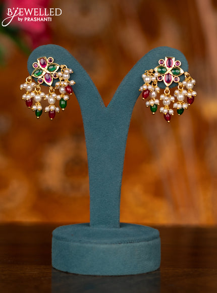 Antique attigai necklace with kemp stones and pearl & beads hangings