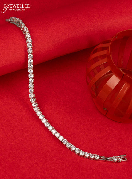 Bracelet with cz stones in silver finish