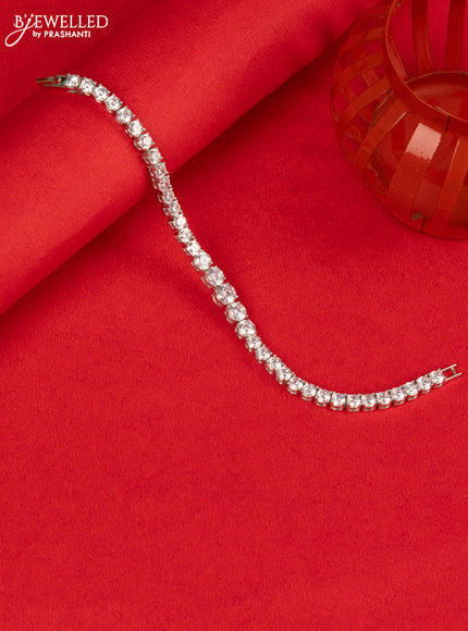 Bracelet with big cz stones in silver finish